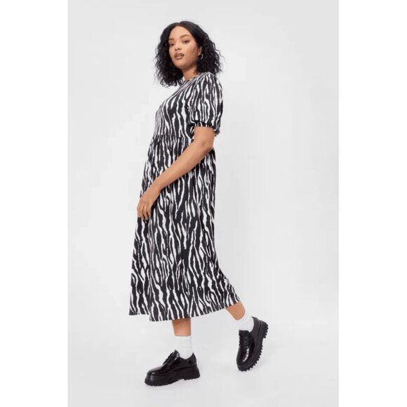 NASTY GAL Be Herd Plus Zebra Midi Dress - Size 16 (XL) - Picture 14 of 14